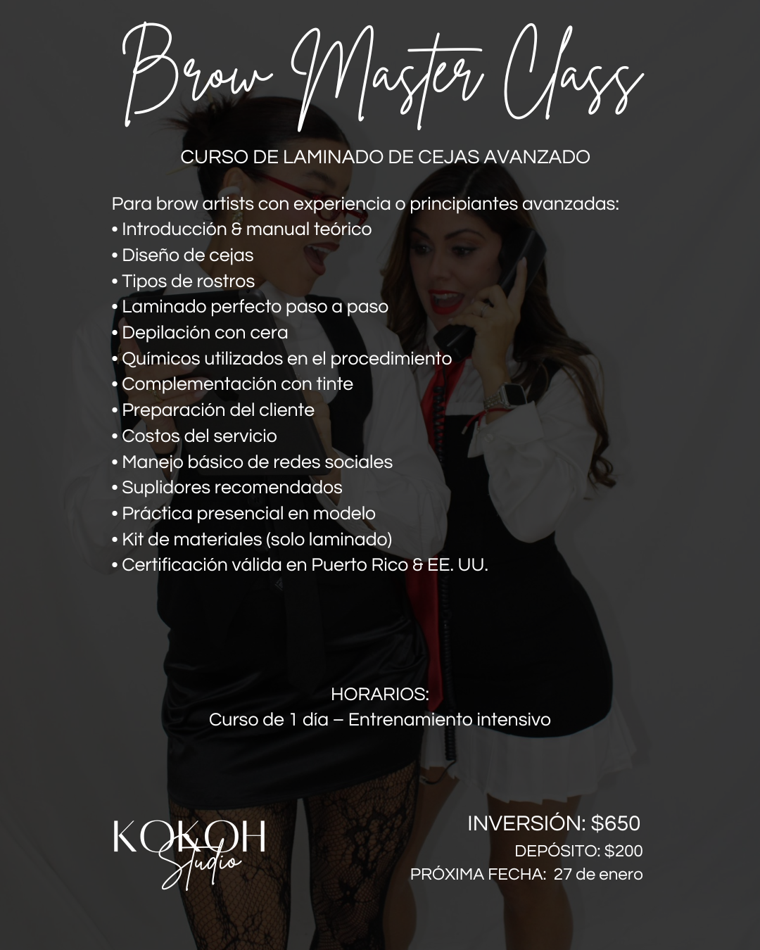 CURSO: BROW LAMINATION CLASS 27 de ENERO 2026. (DEPÓSITO)