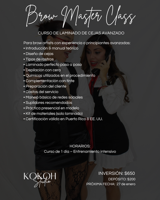 CURSO: BROW LAMINATION CLASS 27 de ENERO 2026. (DEPÓSITO)
